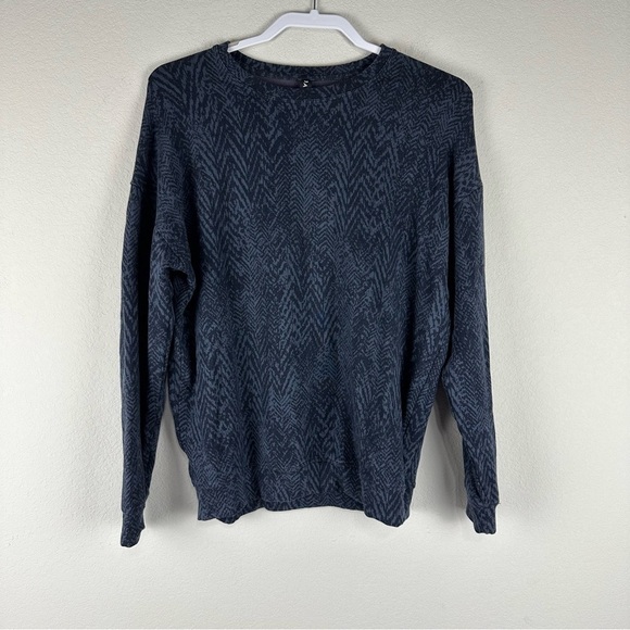 Athleta Blue Studio to Street Splatter Athleisure Sweatshirt Size Small - Picture 1 of 6